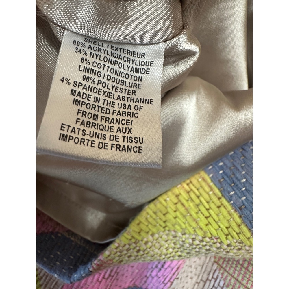 Milly Pastel Tweed Chevron Mini Skirt Size 12 Neon Clueless Mean Girls Retro Mod - Picture 7 of 7